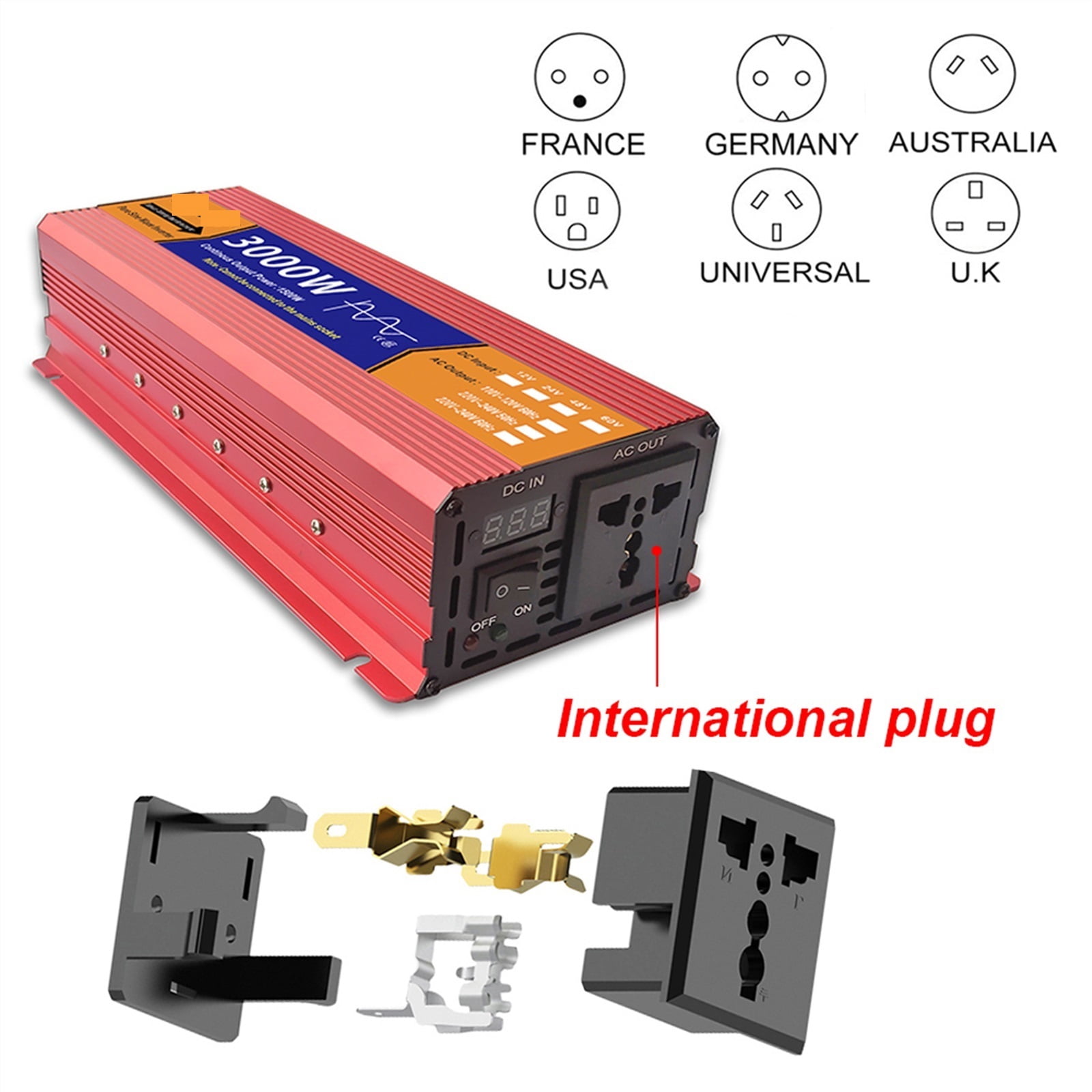 Pure Sine Wave Inverter 12V/24V To AC 1000W/1600W/2200W/3000W Voltage Transformer Power Converter Solar LED Inverter ,Powerful Output