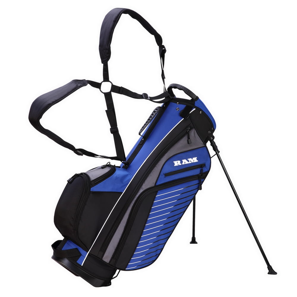 Ram Golf Lightweight Dual Strap Stand/Carry Bag Blue/Black/White