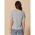 thumbnail image 4 of DARING DIVA Women's Cowl Neck Short Sleeve Casual Stretchy Blouse S Grey, 4 of 6