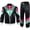 Black, variant on 80s Tracksuit for Men Women Retro Full Zip Long Sleeved Windbreaker Pants 2 Piece Set 80s 90s Outfit for Men 80s Color Blocked Satin Track Suit for Couple 90s Shell Suit White