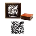 thumbnail image 1 of Printtoo Floral Damask Pattern Square Brown Wooden Rubber Stamp Crafting Stamps-2 x 2 Inches, 1 of 2