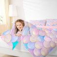 thumbnail image 5 of Manfei Cute Mermaid Tail Twin Bedding, Dreamy Fish Scale Bedding Comforter Set, Pink Blue, Pink Reversible, 7 Pieces, 5 of 6