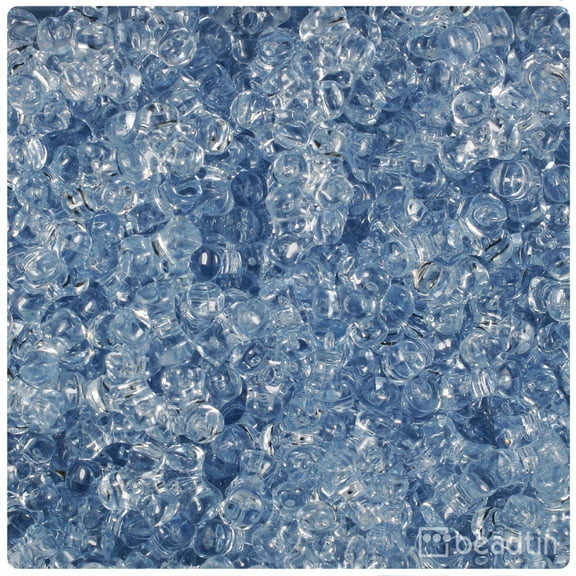 BeadTin Ice Blue Transparent 11mm TriBead Craft Beads (500pcs)