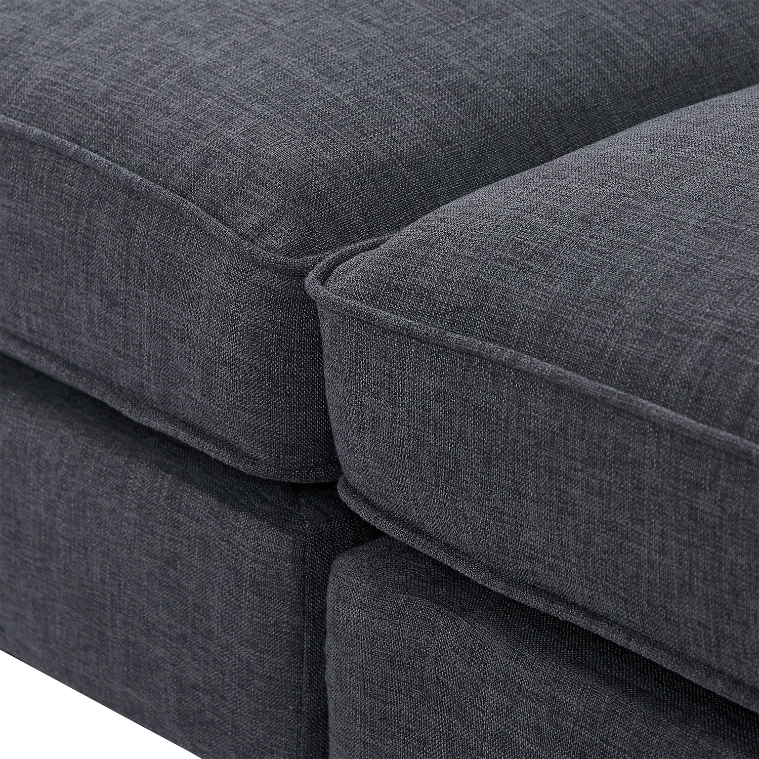 Kadyn Upholstered Loveseat Sofa, Sofa Couches with Wooden Legs and Two Throw Pillows for Living Room, Grey