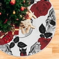 thumbnail image 5 of FMSHPON SkullRed Rose Xmas Christmas Tree Skirt Stand Mat for Holiday Party Decoration Indoor Outdoor 48 inches, 5 of 6