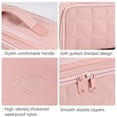 thumbnail image 5 of WANGLI Travel Makeup Bag Organizer Cosmetic Bag for Women,Waterproof Toiletry Bag Quilted Makeup Travel Bag for traveling women,Large Make Up Bag with 3 Compartments,Flat-Opening,, 5 of 6