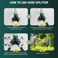 thumbnail image 6 of Hose Splitter 2 Way, Heavy Duty Zinc Alloy Garden Hose Splitter Outdoor Faucet Splitter with 2 Shut off Valves, 3/4 inch GHT for Lawn & Garden, 6 of 8
