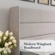 thumbnail image 4 of King Size Lift Up Storage Bed, Modern Wingback Headboard, No Box Spring Needed, Hydraulic Storage, Light Beige My Lux Decor Round, 4 of 6