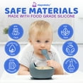 thumbnail image 4 of HippoBaby 10 Piece Silicone Baby Feeding Set with Bib, Cup, Divided Plate, Bowl, and Self-Feeding Spoons (Sky), 4 of 9