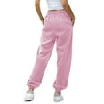 thumbnail image 4 of felwors Cinch Bottom Sweatpants for Women with Pockets Pink, XL, 4 of 7