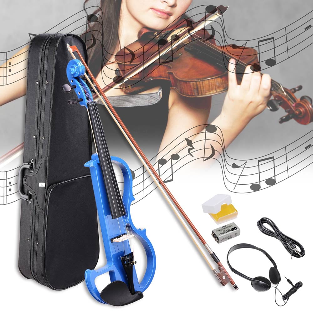4/4 Electric Violin Full Size Wood Silent Fiddle Musical Instrument