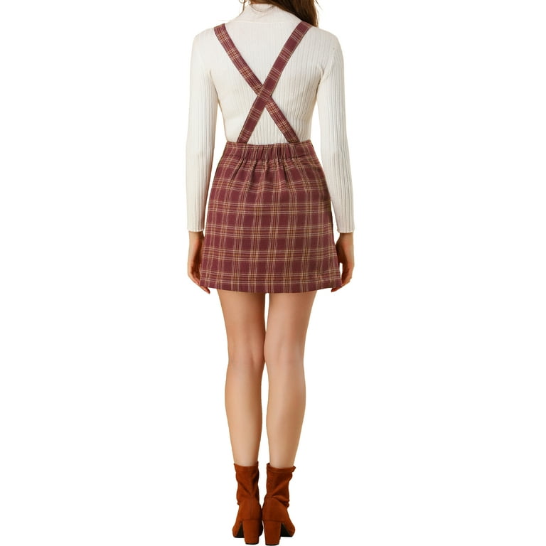 Burgundy Ladies Plaid Dress Annie Women's Swing Dress In Burgundy