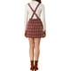 thumbnail image 3 of Vestido casual con tirantes ajustables de estampado a cuadros para mujer en color burdeos, 3 of 6