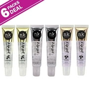 6 PACK!! NICKA K NEW YORK Clear Lip Gel with Vitamin E - Argan Oil 2 pcs & Rosehip 2 pcs & Clear 2 pcs