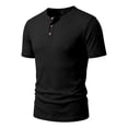 thumbnail image 5 of Henley Shirts for Men 3-Button Summer Plain Crew Neck Short Sleeve Mens T-Shirts Casual Tops, 5 of 8