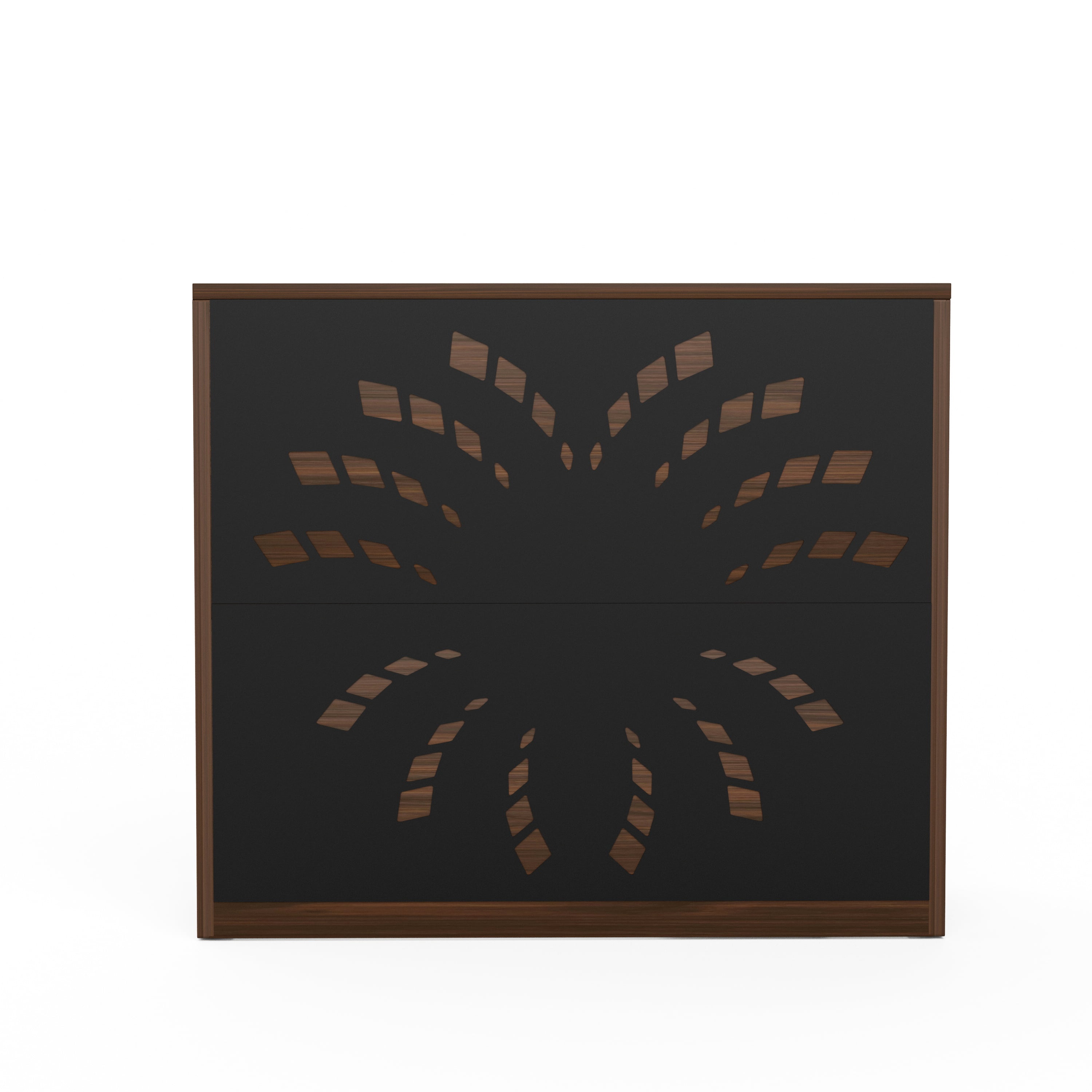 Astoutdoor 46.5 in Reception Desk with Storage Cabinet, Front Desk, Retail Checkout Counter, Walnut+Black