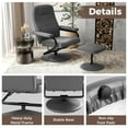 thumbnail image 6 of Costway Reclining Chair with Ottoman Adjustable Backrest Padded Seat Footrest for Bedroom Gray, 6 of 10