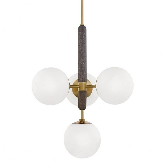 -4-Light Pendant in Style-20.5 inches Wide By 25.5 inches High-Aged Brass Finish Bailey Street Home 735-Bel-3321953