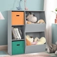 thumbnail image 1 of Costway Armario Infantil para Juguetes Organizador de Juguetes 3 Cubos y 2 Cajas Abiertas Estantería para Niños Salón 76 x 28 x 94 cm, 1 of 10