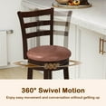 thumbnail image 6 of Costway 30” Bar Height Swivel Barstools Set of 2 with Back, Faux Leather Seat for Pub, 6 of 10