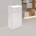 thumbnail image 5 of White Modern Rectangular Trash Can, 30L/27.24Qt. Ecological Board, 50kg Load-capacity. Swing-open Door, Top Platform. Freestanding, Ideal for Restaurants, Offices & Public Places, 5 of 16