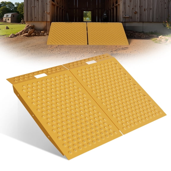 36"x48" Shed Ramp for Riding Mower Anti-Slip Punch Plate Ramp for Garages&Barns