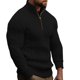 thumbnail image 1 of Blusa y camisa de manga larga con cuello alto para hombre, color liso, con cremallera, cuello alto, cubrecabezas, tejido elástico, estilo suéter, poliéster., 1 of 5