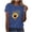Blue, variant on Staron Women Sunflower Hearts Graphic Tshirt Round Neck Short Sleeve Casual Fashion Boho Vacation Beach Travel Loose Printed Tee Tops, Purple S