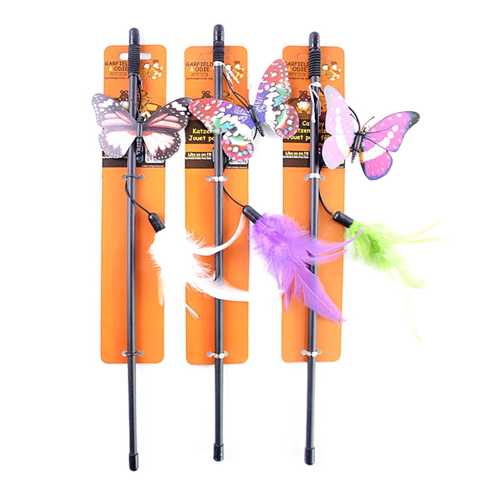 Tease Cat Stick Pet Toys Butterfly Tease Sticks Intellectual Toys