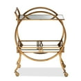 thumbnail image 2 of Baxton Studio Arsene Antique Gold Finished 2-Tier Mobile Bar Cart, 2 of 7