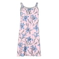 thumbnail image 6 of Women's Cotton Beach Boho Dresses Crewneck Sleeveless Hawaiian Printed Halter Cover Up Dress Womens Casual Print Loose Fits Lightweight Comfy Tank Dresses, 6 of 7