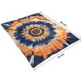 thumbnail image 4 of Orange Blue Tie Dye Mandala Pattern Blanket,Comfortable Soft Flannel Throw Blanket,All Season,Warm Lightweight Blankets for Sofa Bed Couch Living Room Chair,60"x80", 4 of 4