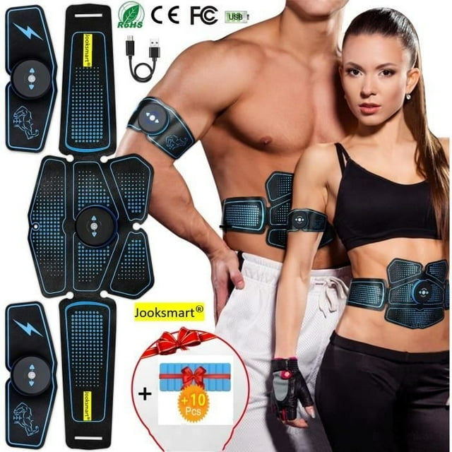 USB Rechargeable Muscle Electrostimulator, Abdominal Belt Electrostimulation Electric Muscle Building Device for Men and Women