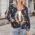 thumbnail image 3 of Jackets for Women Winter Coat Jackets Flannel Stand Collar Jacket(Blue Floral Oriental Rug,Size:S-4XL), 3 of 7