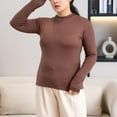 thumbnail image 6 of fatyb Plus Size Tops for Women Mock Neck Casual Undershirts Long Sleeve Pullover Comfortable Shirts, 6 of 7