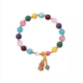 thumbnail image 2 of K-KED Jade Citrine Round Beads Charm Bracelet Healing Chain Dainty Colorful Gemstone, 2 of 9