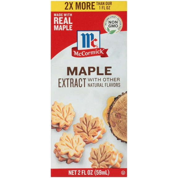 McCormick No Artificial Flavors Gluten Free Maple Extract, 2 fl oz Box pack of 2