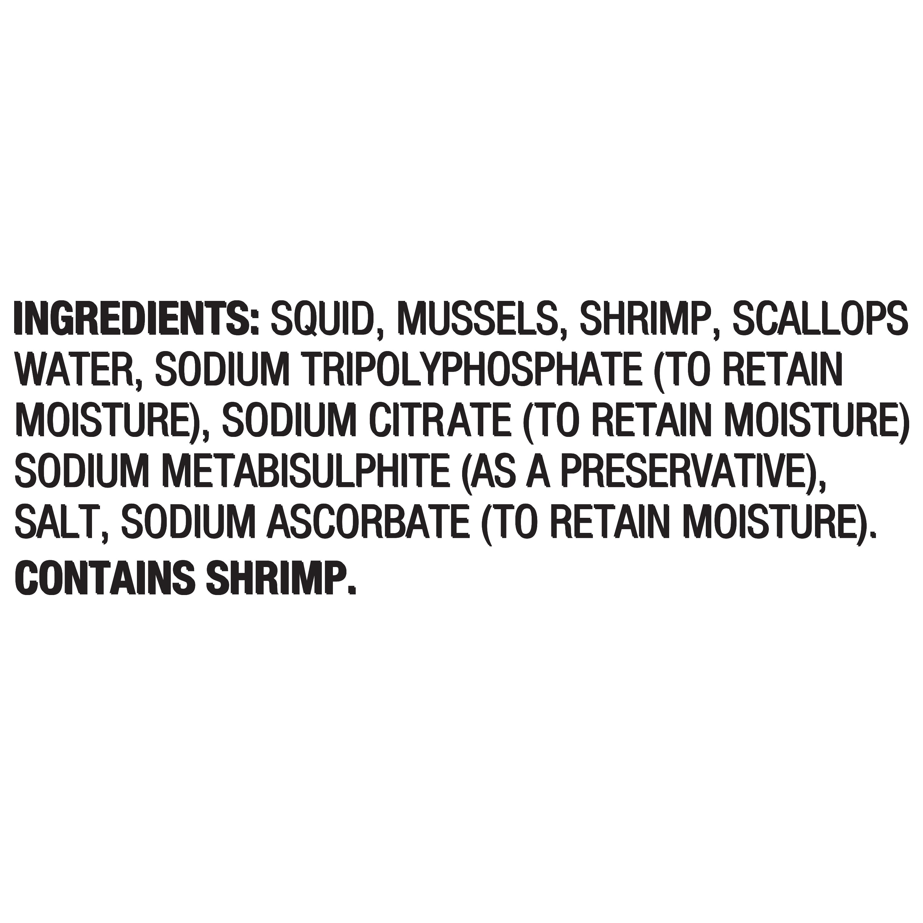 Great Value Frozen Seafood Mix with Squid, Mussels, Shrimp, and Scallops, 20 oz Gluten-Free