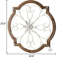 thumbnail image 6 of Sintosin Vintage Metal Scroll Wall Decor 22", Hanging Farmhouse Distressed White Wrought Iron Wall Decor, Wood Frame and Metal Flower, Metal Wall Art Decor for Living Room Entryway Hallway, 6 of 9