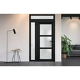 thumbnail image 5 of Front Exterior Prehung Metal-Plastic Door Frosted Glass / Manux 8552 Matte Black / Side and Top Window / Office Commercial and Residential Doors Entrance Patio Garage 48" x 96" Right-hand Inswing, 5 of 5