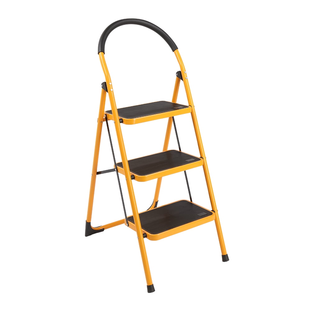 Heavy Duty Anti-slip Solid Pedal Handle2/3 Step Ladder Folding Step Stool Wide 