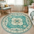 thumbnail image 2 of Wonnitar 4'Round Boho Tribal Rug,Soft Bedroom Round Area Rug Entryway Foyer Throw Mat Washable Non-Shedding Non-Slip Sofa Carpet for Nursery Living Dining Room, 2 of 8