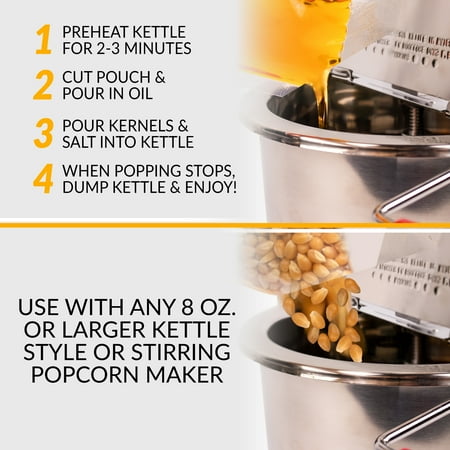 Nostalgia - KPP824 Best Tasting Premium 8-Ounce Popcorn, Oil & Seasoning Salt All-In-One Packs - 24 Count - Multi