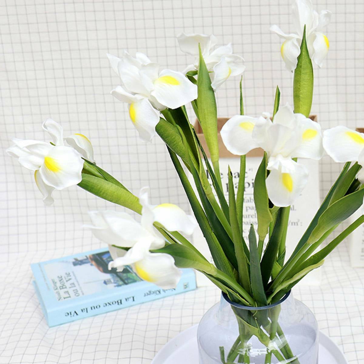 Artificial Silk Iris Flowers Real Touch Bouquets Plant Home Garden Decor Good