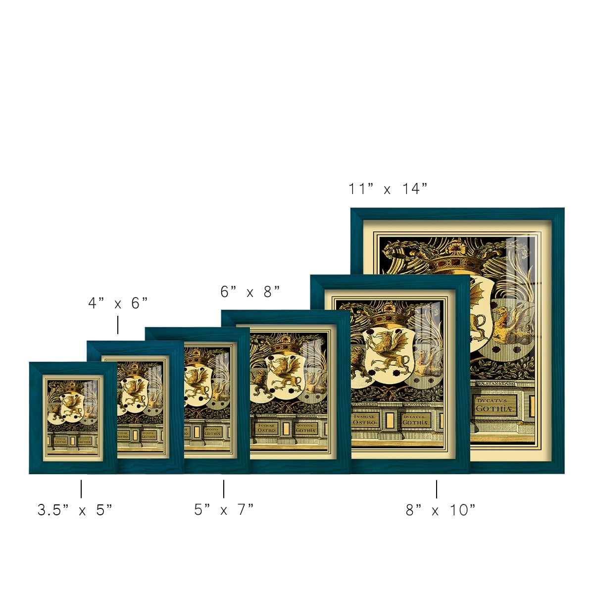 Family Crest II -Framed Print w/glass-Ocean Blue