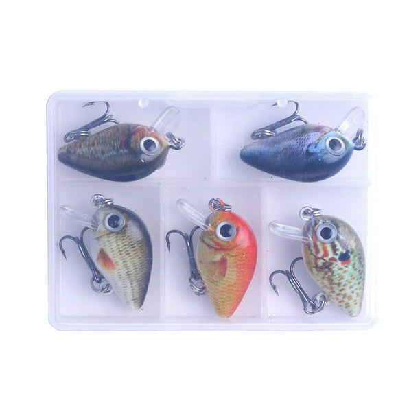 Ourlova 5PCS Micro Crankbait Fishing Lures Slow Sinking Durable Vib Set Topwater  Lures Kit For Bass Trout Fishing Lovers 
