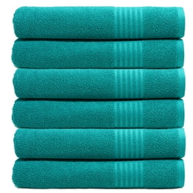Trident Safe 6-PieceSuper Soft, Cotton Rich, Highly Absorbent, Quick-Dry, Easy Care Solid Print CottonBath Towels, Navigate