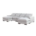 thumbnail image 3 of Devion Furniture Reversible Modular Sectional Fabric Sofa & Chaise With Two Ottoman-Color:Light Gray, 3 of 4
