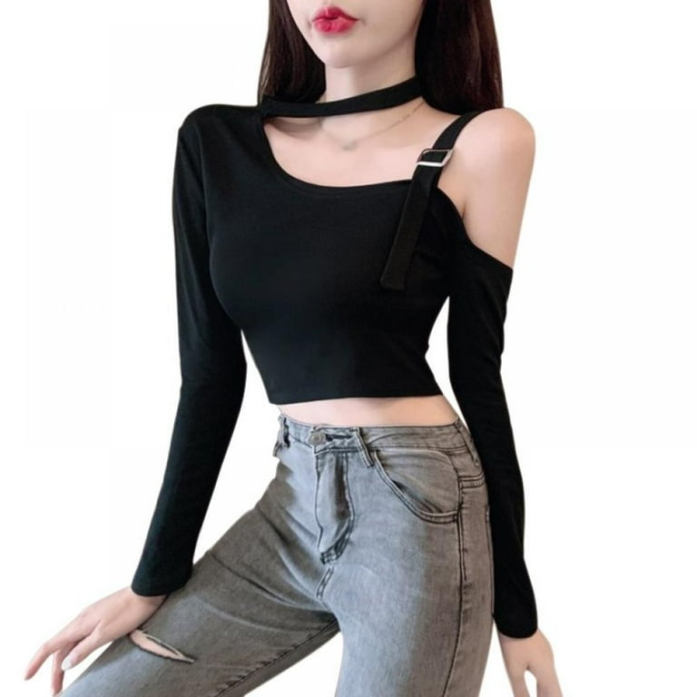Sexy Strapless Irregular T-Shirt Sexy Strapless Irregular T-Shirt