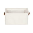 Mainstays Natural Fabric Canvas Storage Basket with PU Handles
